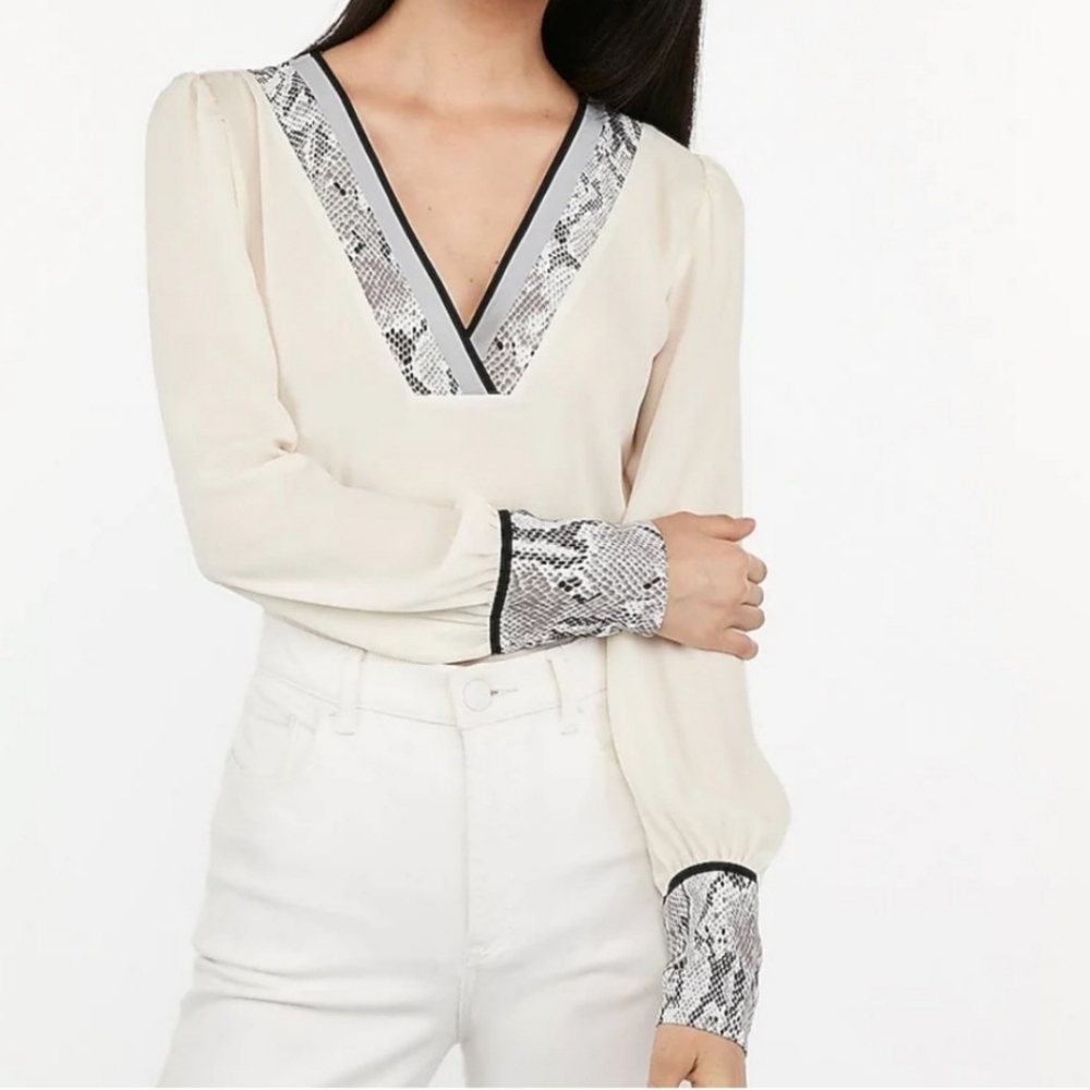 Express snake skin detail print blouse